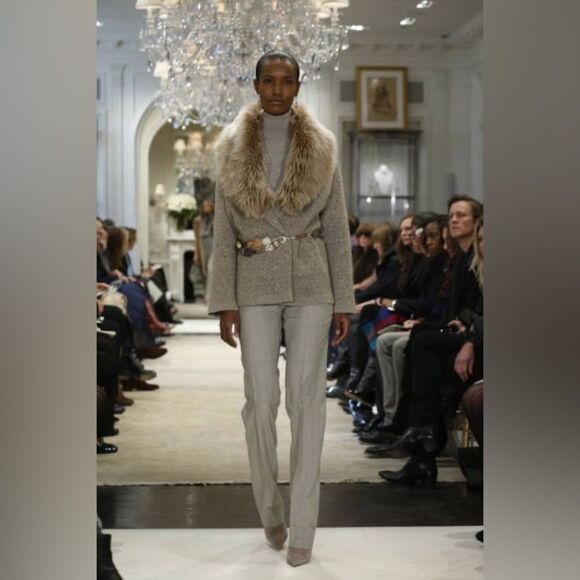 Ralph Lauren Collection Pre-Fall 2014 Lamb Shearling Fur Collar Cardigan - Picture 16 of 16